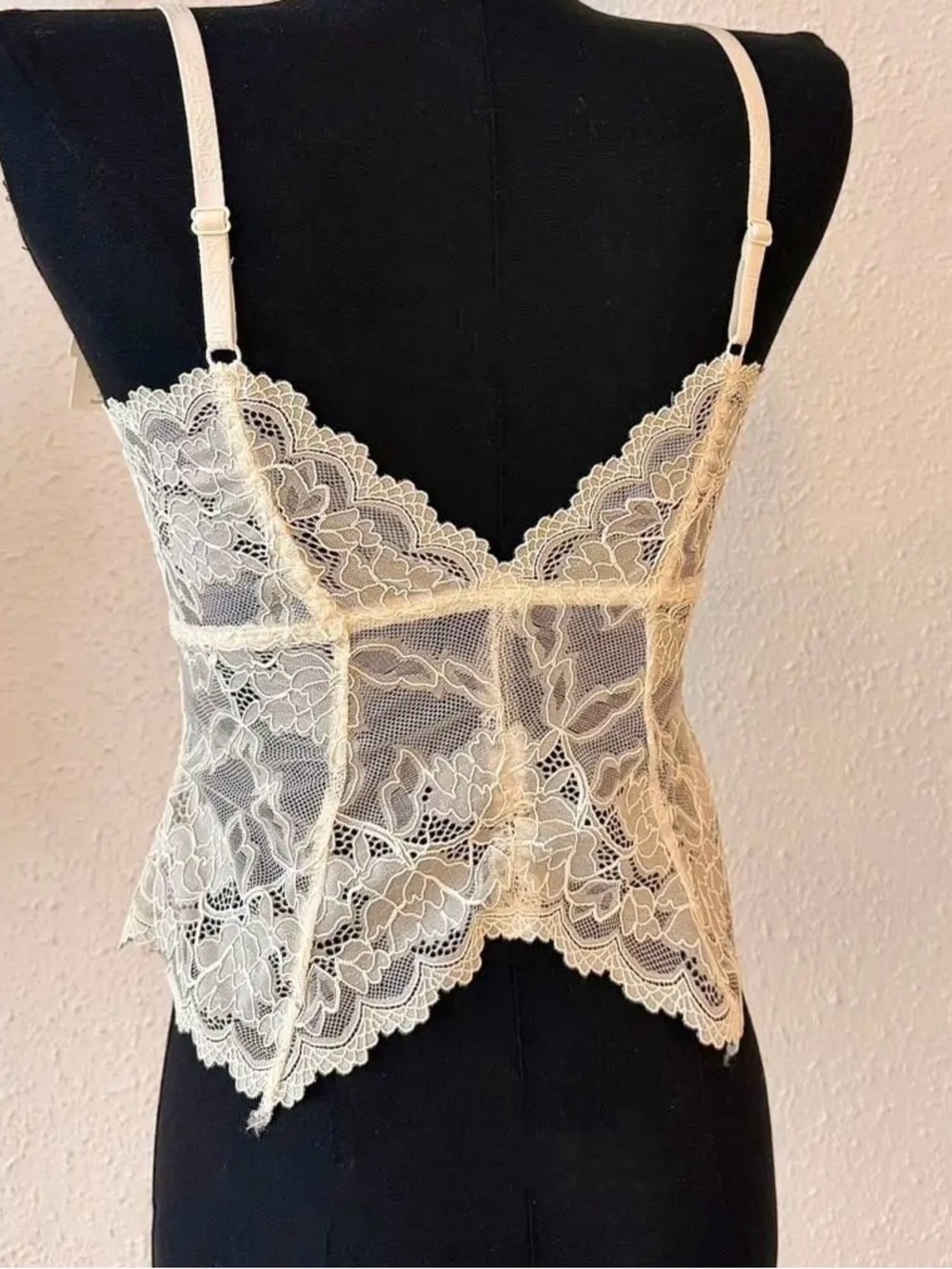 Hope & Sunshine Butterfly Lace Sheer padded Bralette,Cream in Med and Large NWT
